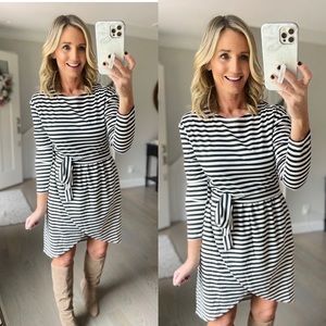 Striped Belted Dress